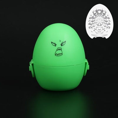 Рельефный мастурбатор Egg в зеленом футляре - фото, цены